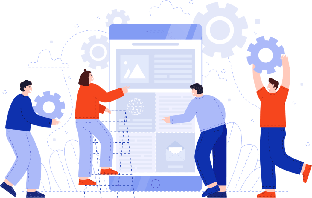 ERP and CRM dashboard illustration